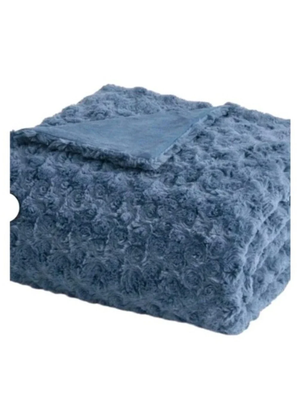 Casual Living Faux Fur Throw Blanket for Couch Sofa - Blue 50x70 Inches